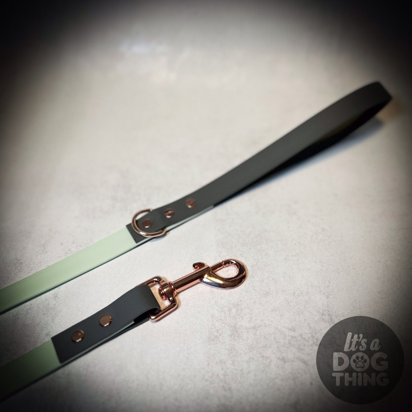 Mint - Grey and Rose Gold Waterproof Lead - It's a Dog Thing