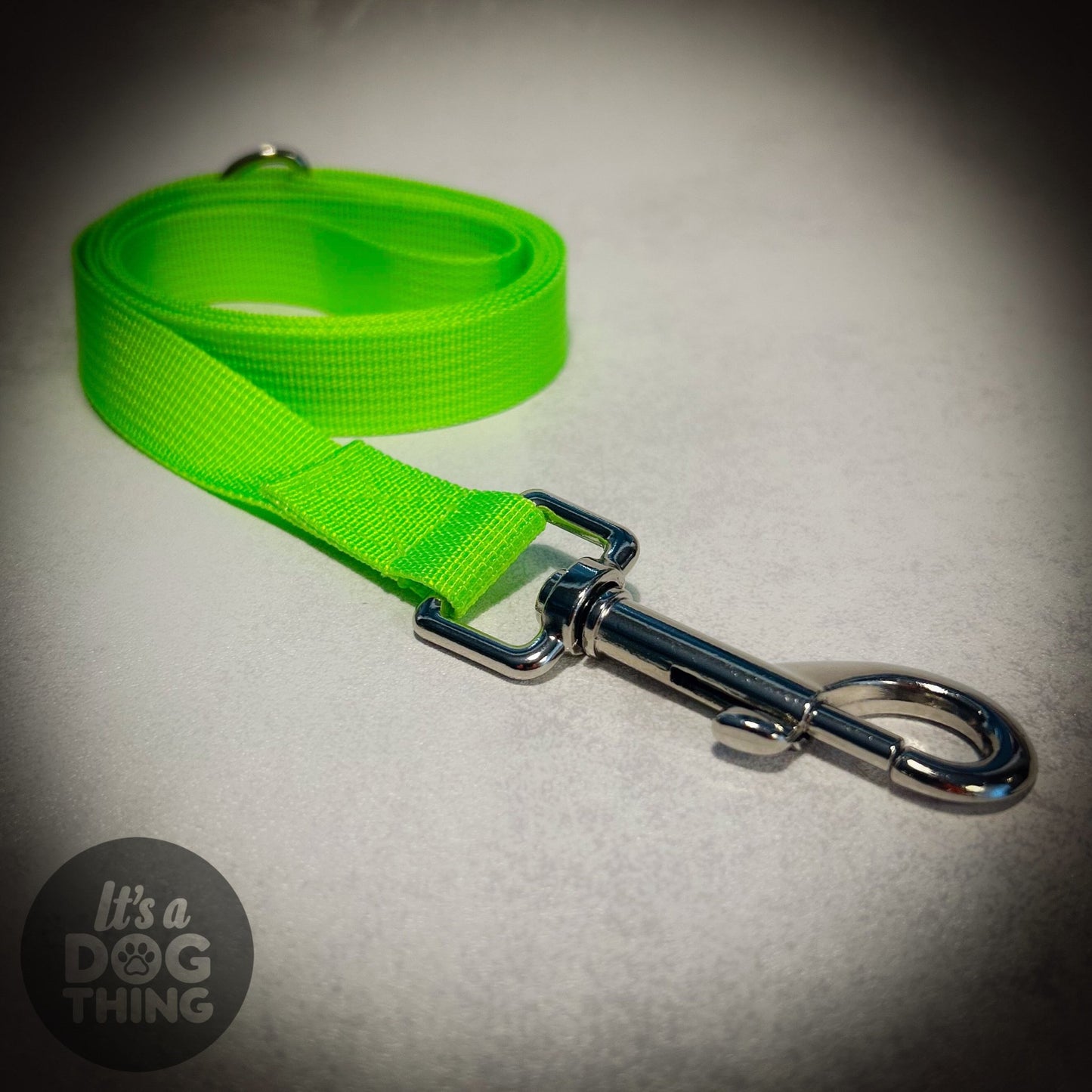 Neon Green Lead With Silver Hardware - It's a Dog Thing