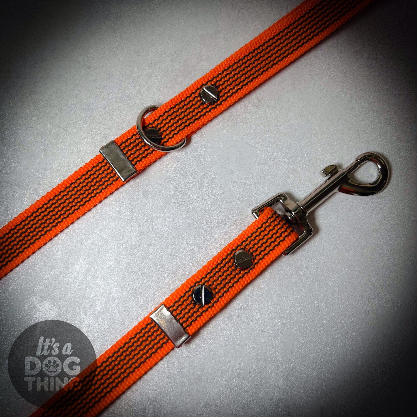 Orange Rubber Tracer Grippy Lead - It's a Dog Thing