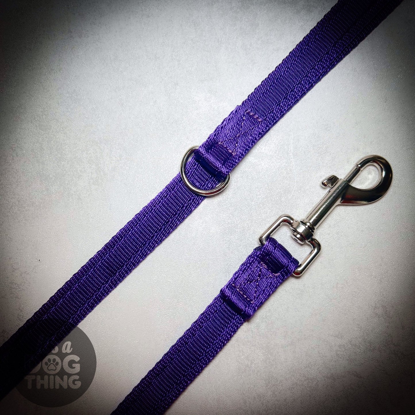 Purple with Silver Hardware Padded Lead. - It's a Dog Thing