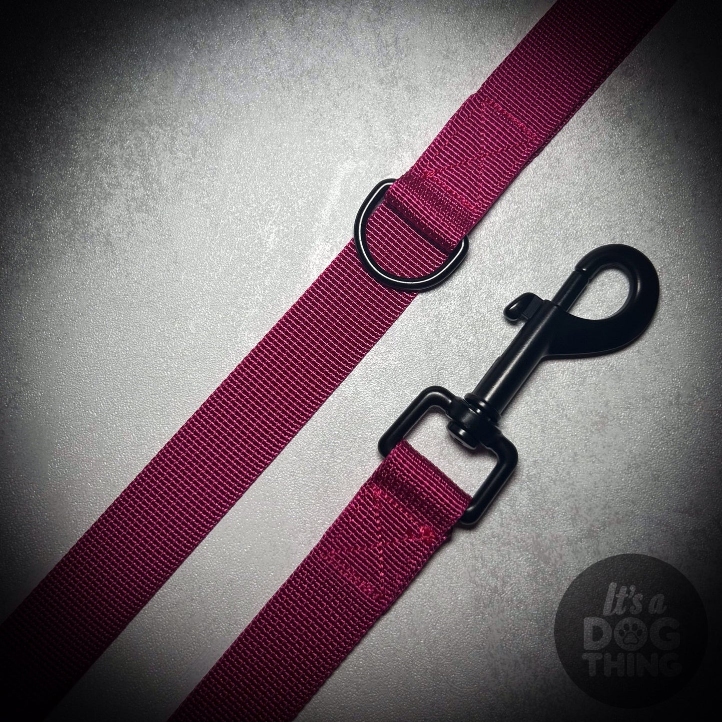 Rose Red Lead With Black Hardware - It's a Dog Thing