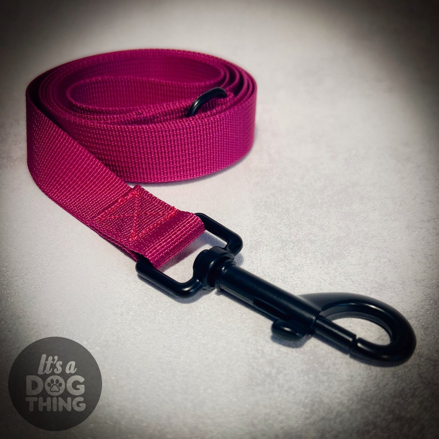 Rose Red Lead With Black Hardware - It's a Dog Thing