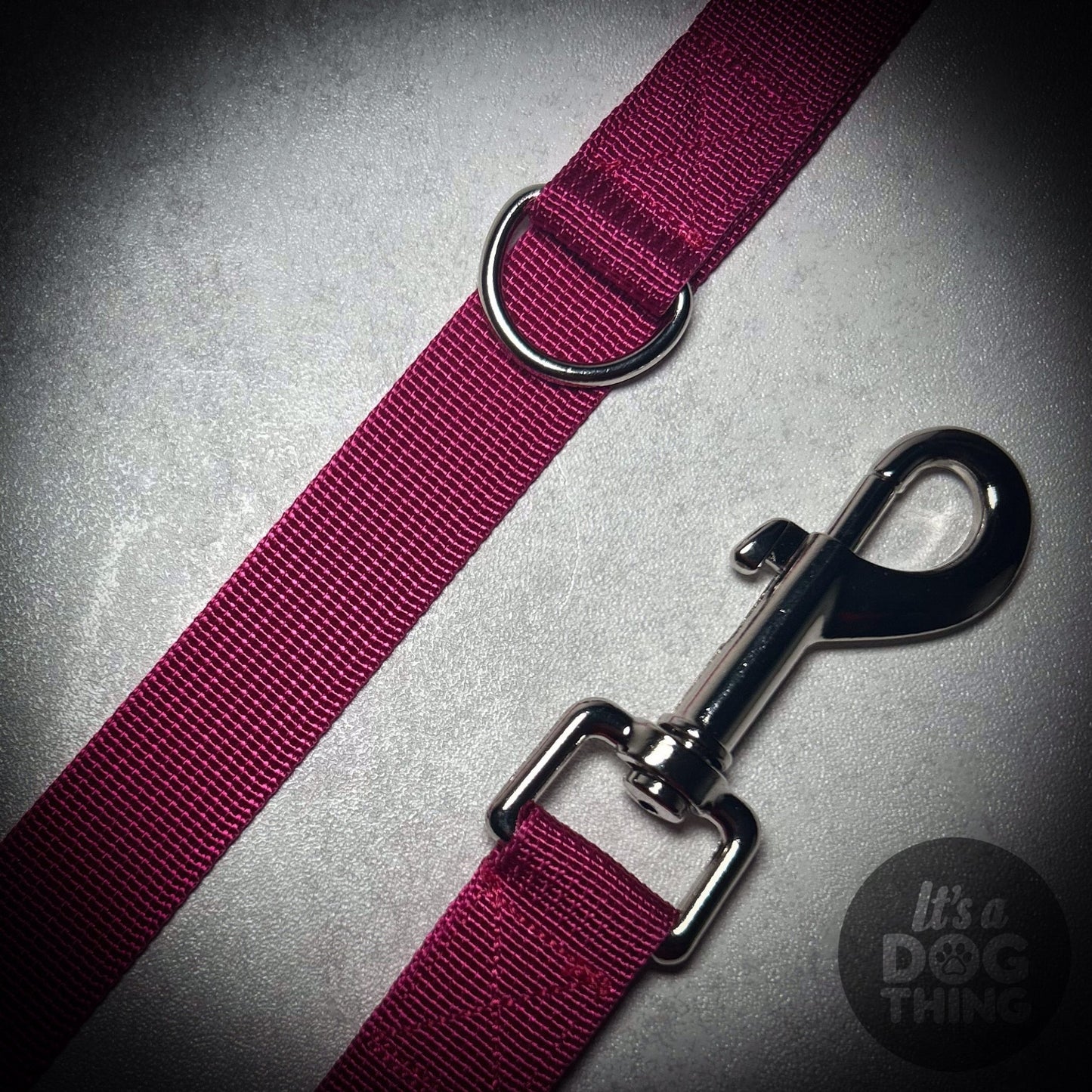 Rose Red Lead With Silver Hardware - It's a Dog Thing