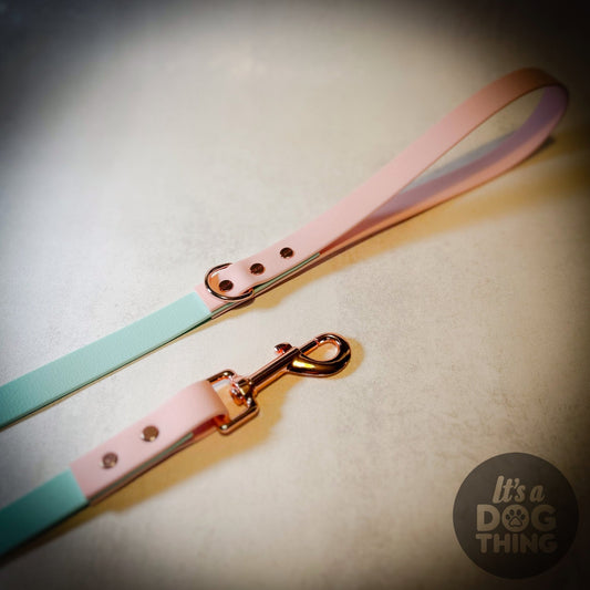 Blue - Pink and Rose Gold Waterproof Lead - It's a Dog Thing