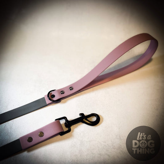 Grey - Lavender and Black Waterproof Lead. - It's a Dog Thing