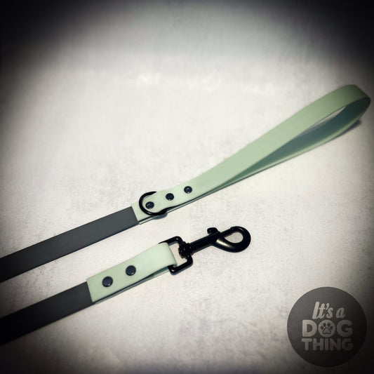 Grey - Mint and Black Waterproof Lead - It's a Dog Thing