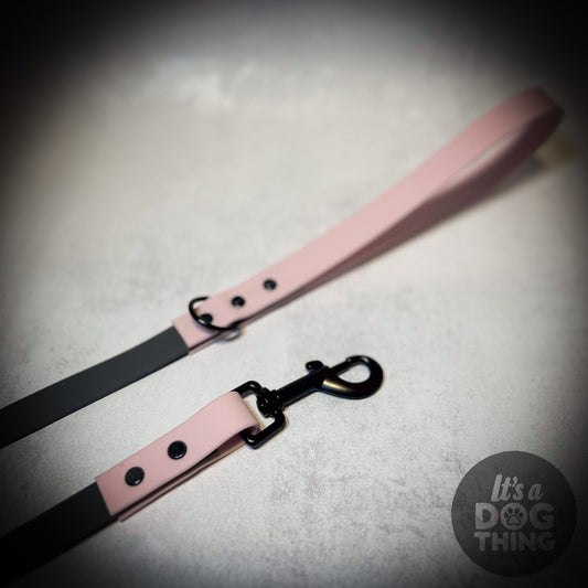 Grey - Pink and Black Waterproof Lead - It's a Dog Thing