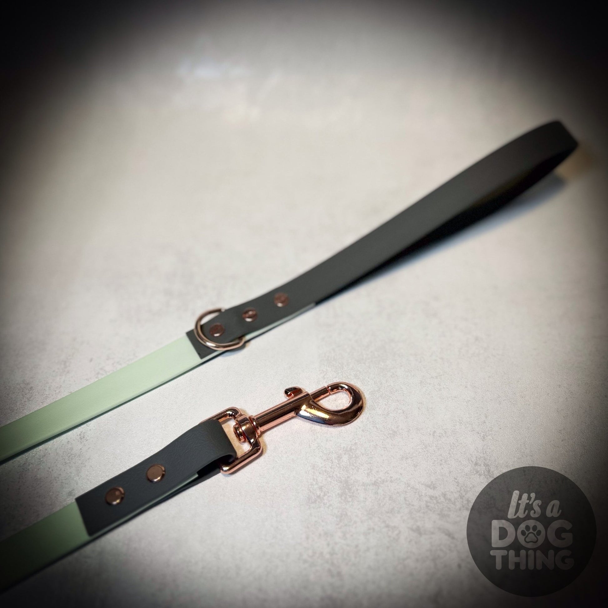 Mint - Grey and Rose Gold Waterproof Lead - It's a Dog Thing