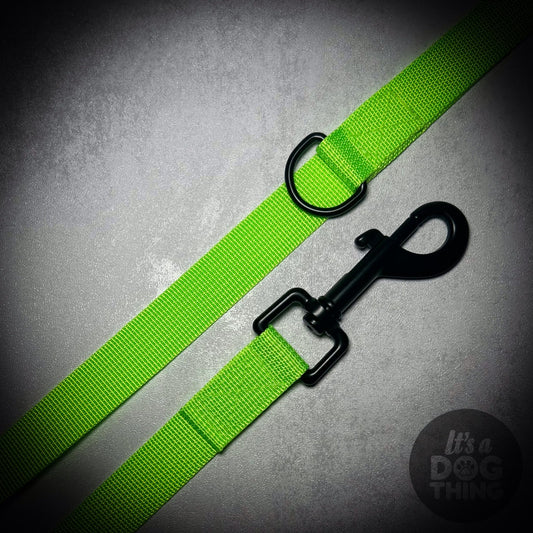 Neon Green Lead With Black Hardware - It's a Dog Thing