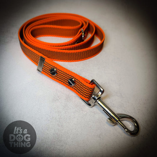 Orange Rubber Tracer Grippy Lead - It's a Dog Thing