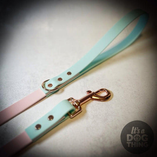 Pink - Blue and Rose Gold Waterproof Lead - It's a Dog Thing