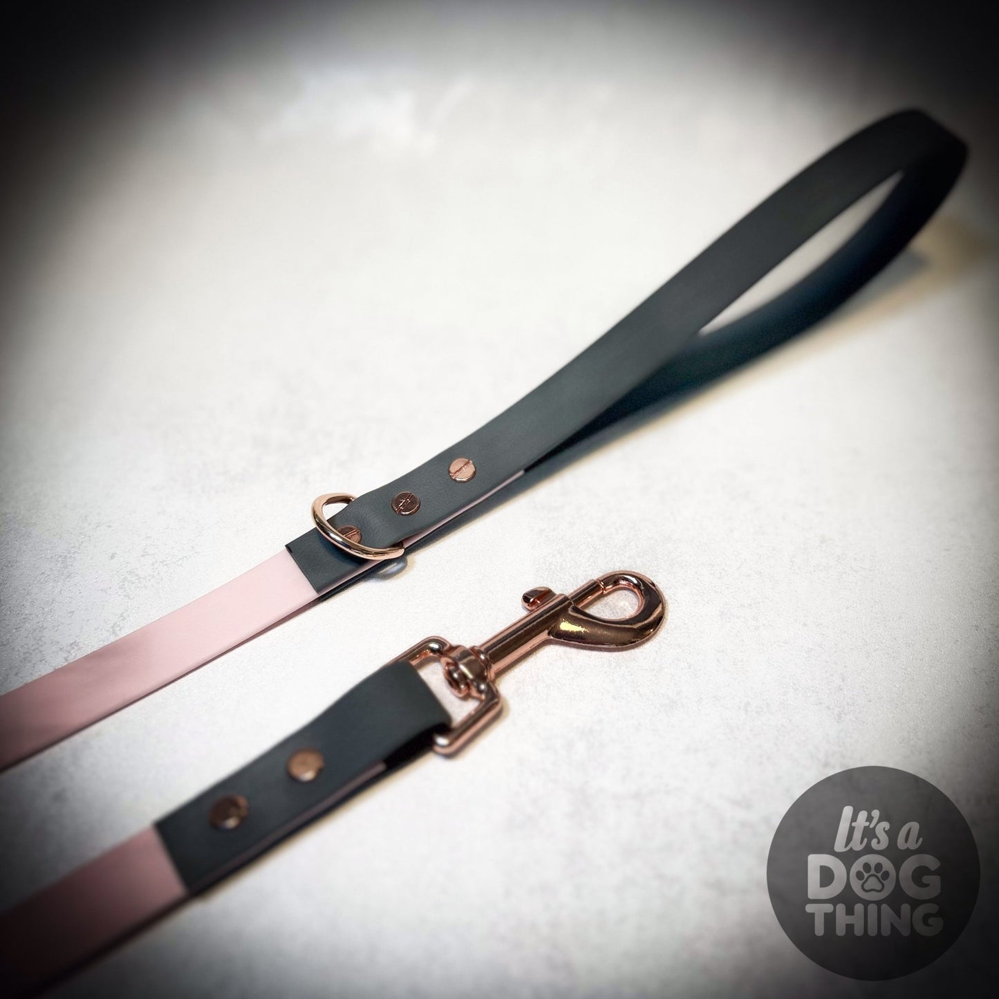 Pink - Grey and Rose Gold Waterproof Lead. - It's a Dog Thing