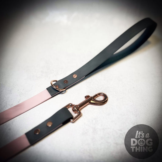 Pink - Grey and Rose Gold Waterproof Lead. - It's a Dog Thing