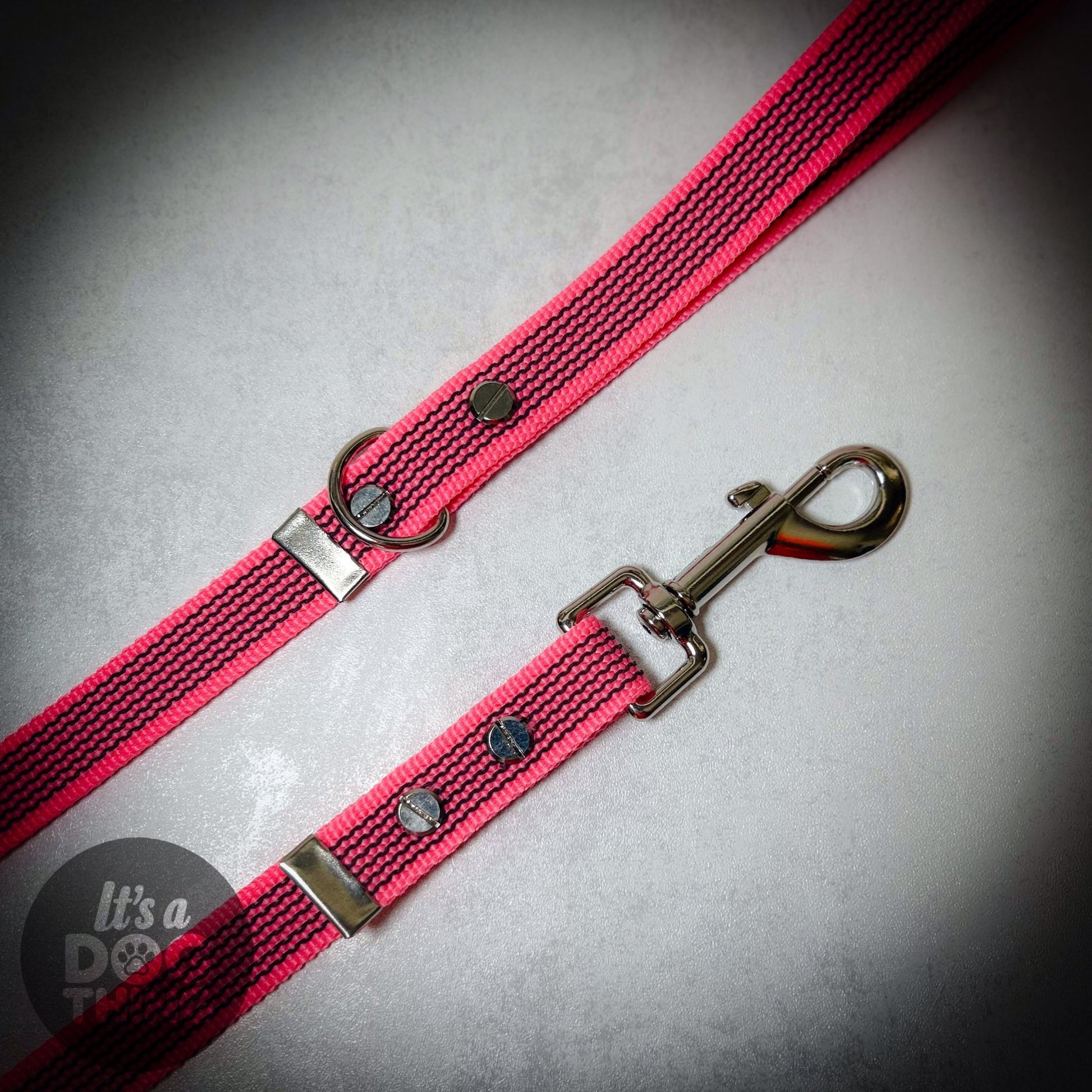 Pink Rubber Tracer Grippy Lead - It's a Dog Thing