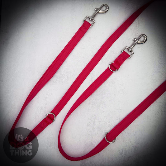 Red with Silver Hardware Multi - Functional Training Lead - It's a Dog Thing