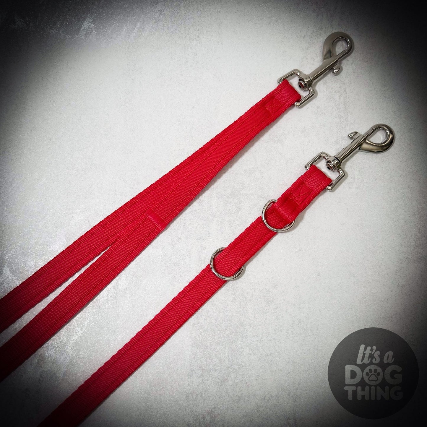 Red with Silver Hardware Multi - Functional Training Lead - It's a Dog Thing